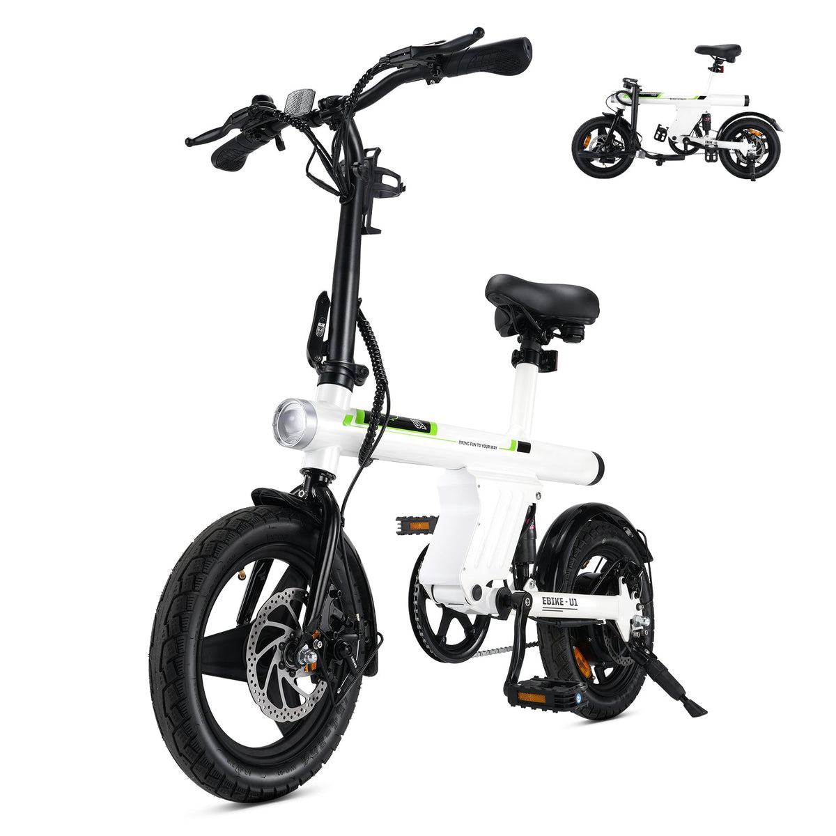 U1 Foldable Electric Bike: Powerful 350W Motor, Portable Urban Commuter E-Bike